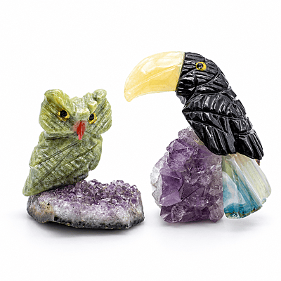 Pájaros min (búho y tucán)
