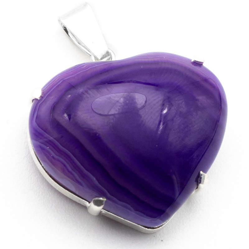 Colgante de Ágata Lila en forma de Corazón