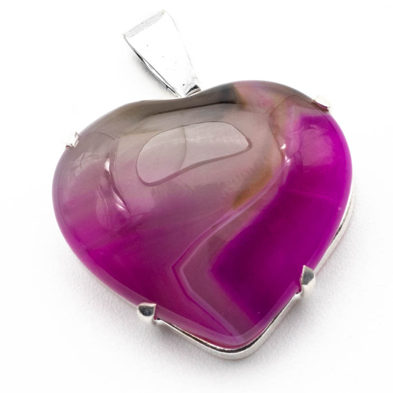 Colgante de Ágata Rosa en forma de Corazón