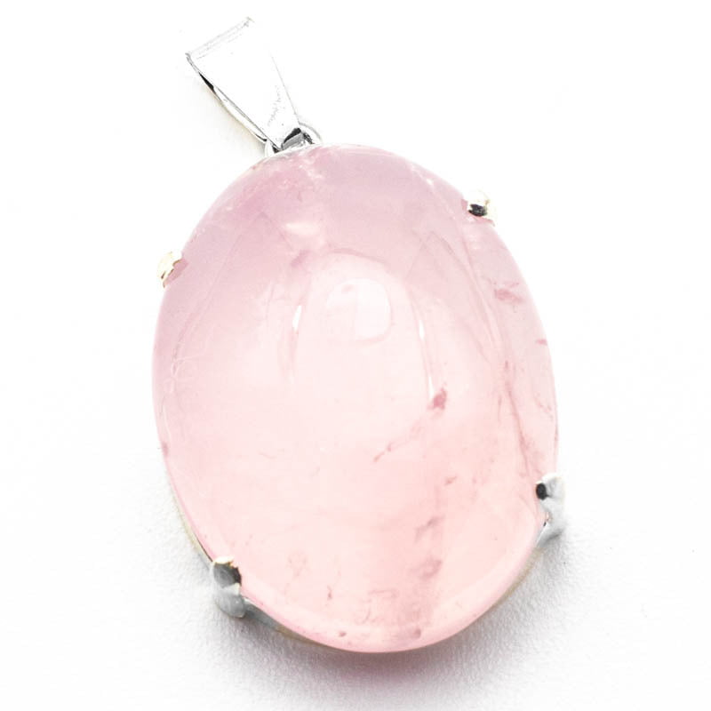 Colgante de Cuarzo Rosa en forma Ovalada