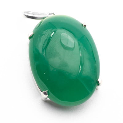 Colgante de Ágata Verde en forma Ovalada