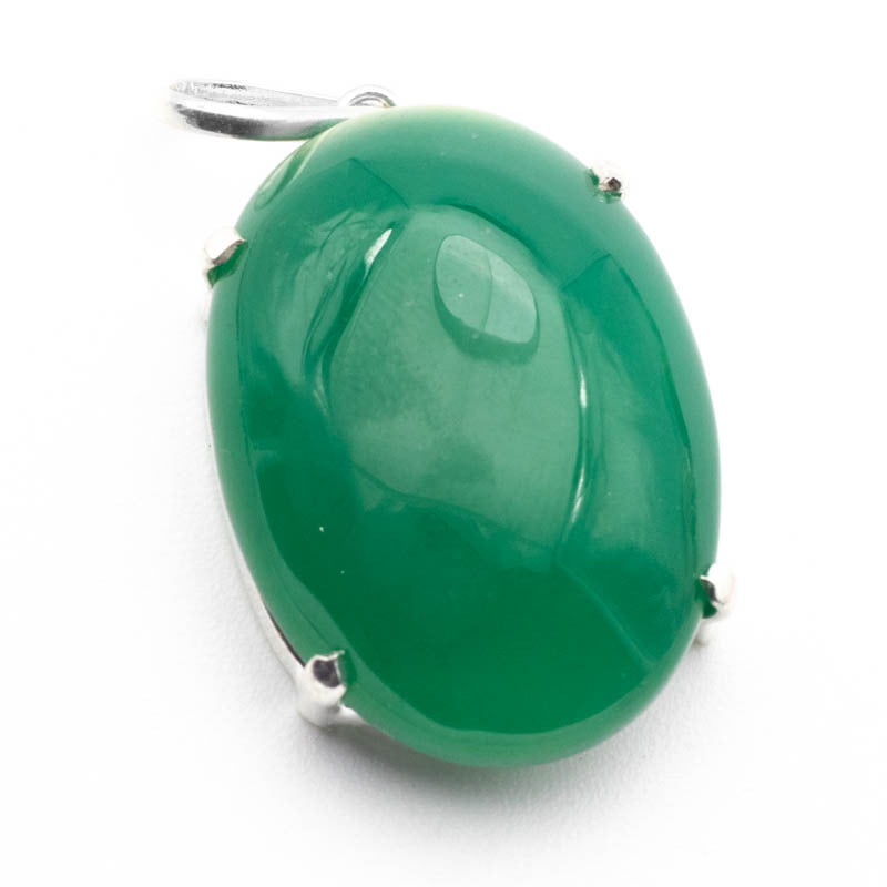 Colgante de Ágata Verde en forma Ovalada