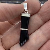 Colgante Puño de Protección en Obsidiana Negra con Plata de Ley 950 Colgante Puño de Protección en Obsidiana Negra con Plata de Ley 950