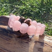 Brazalete facetado de Cuarzo Rosa