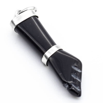 Colgante Puño de Protección en Obsidiana Negra con Plata de Ley 950