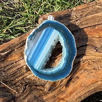 Colgante Geoda de Ágata azul 6