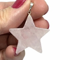 Colgante con forma de estrella en Cuarzo Rosa Colgante con forma de estrella en Cuarzo Rosa