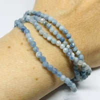 Pulsera de Agua Marina (3,5mm facetada) Pulsera de Agua Marina (3,5mm facetada)