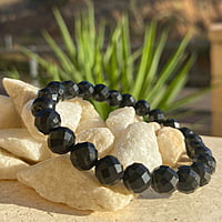Pulsera de Turmalina Negra (8mm facetada)