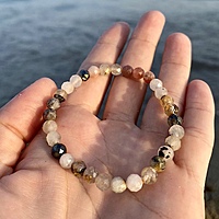 Pulsera de Cuarzo Rutilado (6mm facetada)