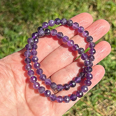 Pulsera de Amatista  (6mm facetada)