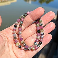 Pulsera de Turmalina Multicolor (6mm)Calidad Extra