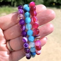 Pulsera de Ágata Rosa (8mm facetada)