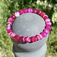 Pulsera de Ágata Rosa (8mm facetada)