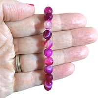 Pulsera de Ágata Rosa (8mm facetada)