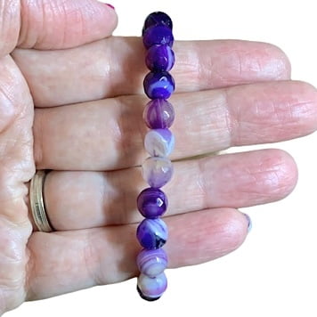 Pulsera de Ágata Lila (8mm facetada)