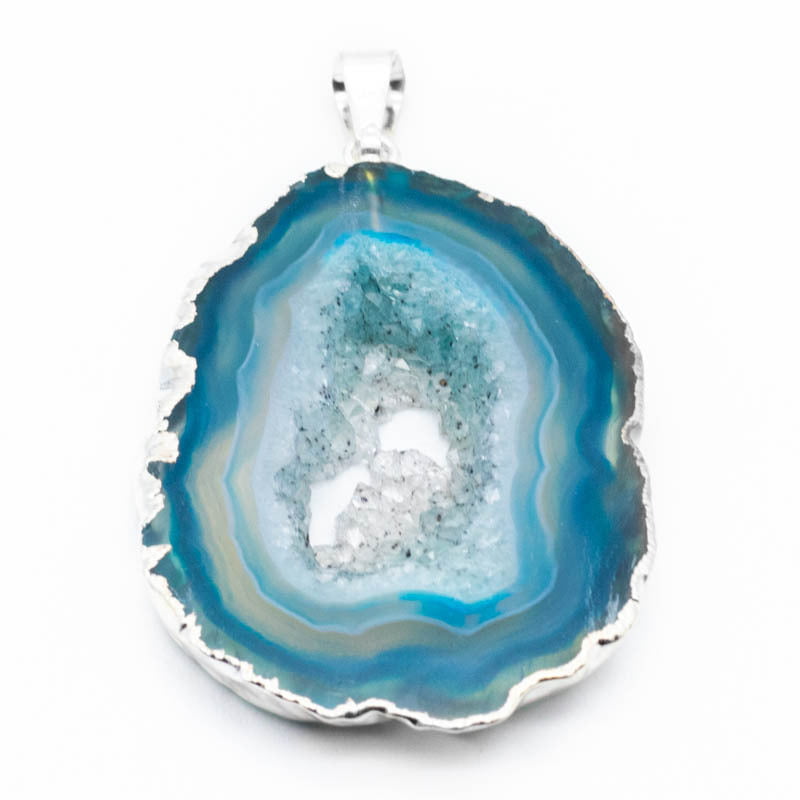 Colgante Geoda de Ágata azul 2