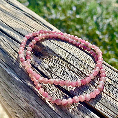 Pulsera de Turmalina Rosa (4mm)
