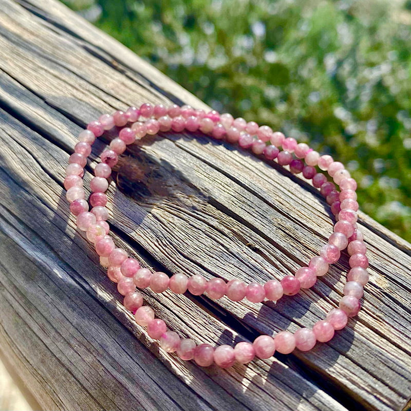 Pulsera de Turmalina Rosa (4mm)