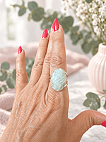Anillo facetado de Agua Marina